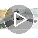 5-Piece Bathroom Rugs Set, Ultra Soft Memory Foam Bath Mats Dark Grey