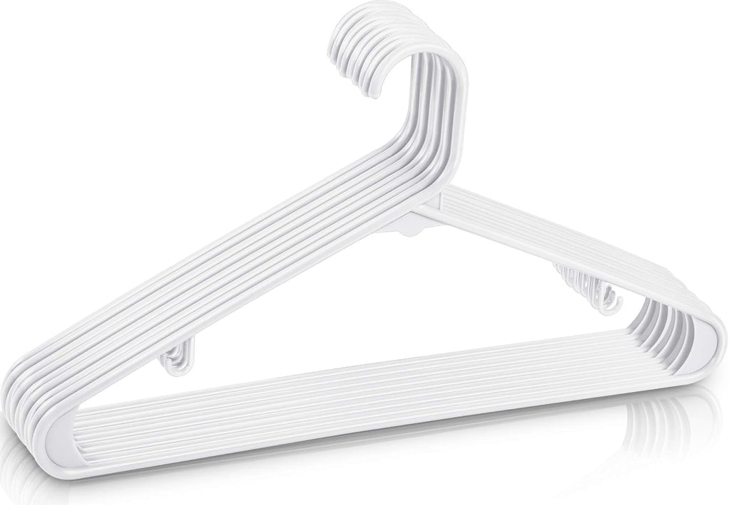 Utopia Home Plastic Hangers - Durable Space-Saving Clothes Organizer - 20 Pack for Shirts, Pants, Skirts & Coats (White)
