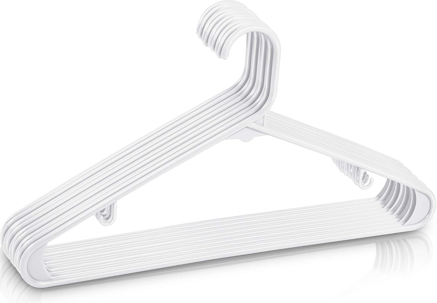 Utopia Home Plastic Hangers - Durable Space-Saving Clothes Organizer - 20 Pack for Shirts, Pants, Skirts & Coats (White)