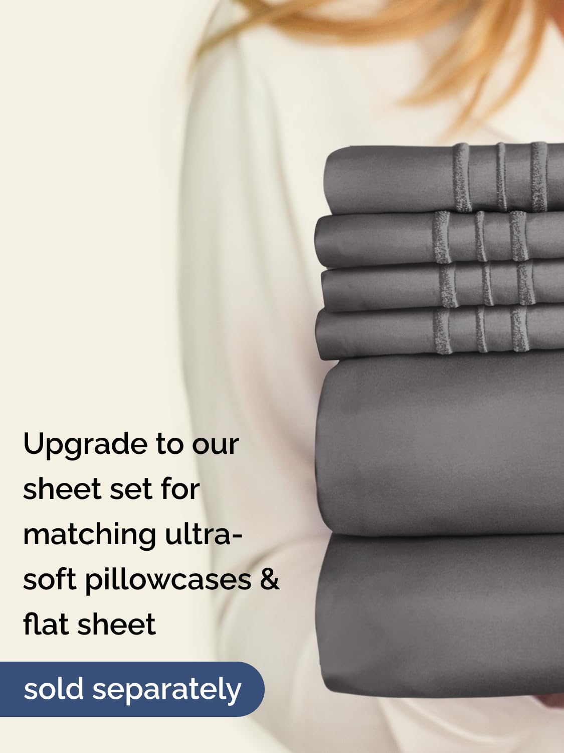 Regine Switzerland Extra Deep Queen Fitted Sheet - Ultra Soft, Wrinkle-Free - Fits 18-24 Inch Mattresses - Dark Grey