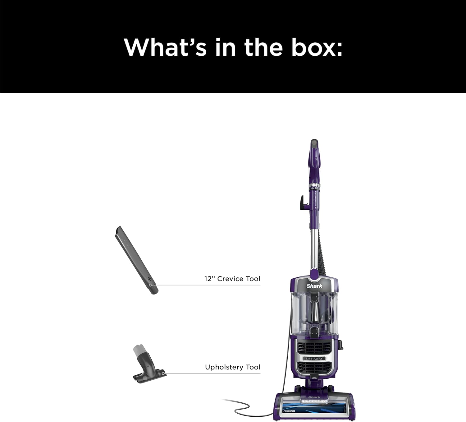 Shark Lift-Away Upright Vacuum - PowerFins & Self-Cleaning Brushroll | Anti-Allergen Technology, Eggplant