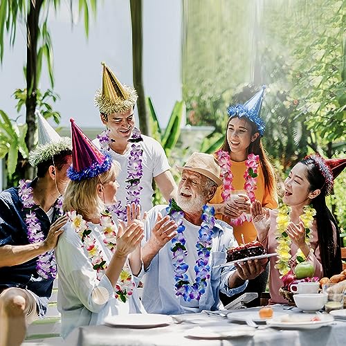 Bulk Hawaiian Leis - 6 Count Tropical Party Necklaces