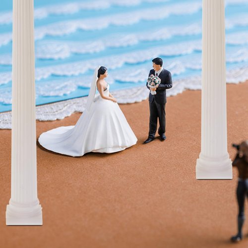 GANAZONO Mini Roman Pillar Columns - 6pcs Classic Greek Statues for Wedding & Garden Decor