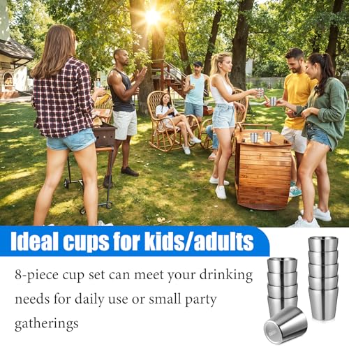 10 Pack Stainless Steel Insulated Cups - 5.9 oz Double Wall Metal Tumblers