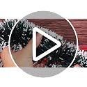 Christmas Tinsel Garland with Red Bows - 50ft Red & Green Decor - Variation of THIS listing 38