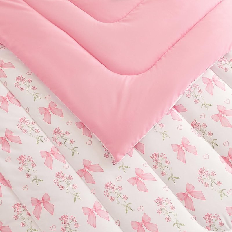 CCoutueChen Blue Floral Comforter Set Queen Girls Tie Dye Botanical Flower Bedding Set Modern Aesthetic Comforters Soft Down Alternative Comforter Sets for All Season