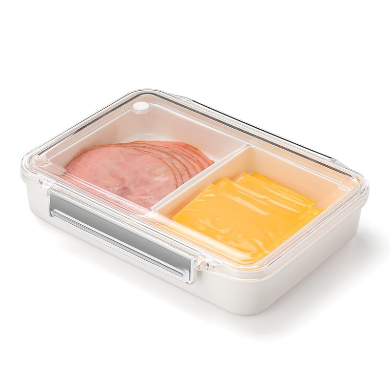 AIEVE Deli Meat Container for Fridge,Ham and Cheese Storage Box with Clear Lid & Silicone Seal, Lunch Meat Organizer for Refrigerator to Keep Food Fresh, 8.86" Length
