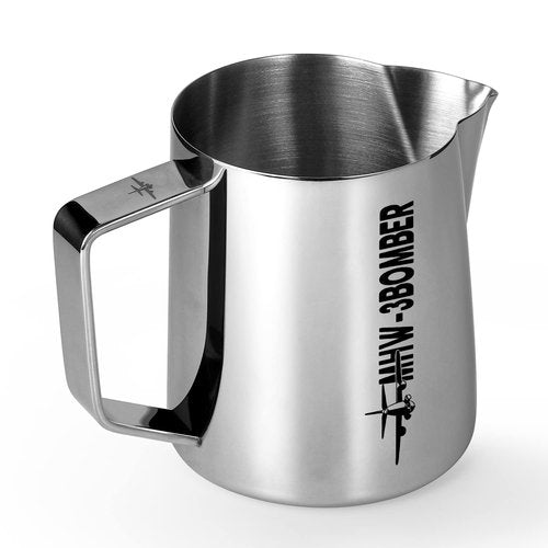 MHW-3BOMBER Espresso Steaming Pitcher Milk Frothing Pitcher Stainless Steel Milk Coffee Cappuccino Latte Art Barista Cup 20oz/600ml (Glossy), P5003S