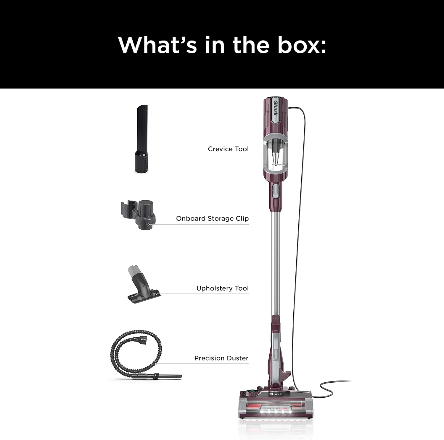 Shark HZ702 Ultralight PetPro Corded Stick Vacuum - PowerFins & Odor Neutralizer Technology | Wine Purple