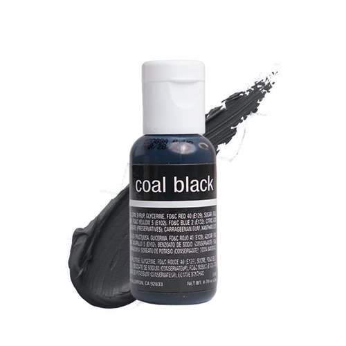 Chefmaster Coal Black Liqua-Gel® Food Coloring - Vibrant Professional-Grade Dye for Icing & Fondant | 0.70 oz
