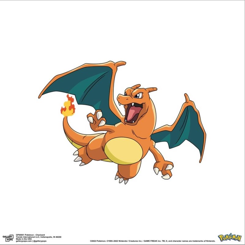 Gallery Pops Pokémon - Charizard Canvas Wall Art, Unframed Version, 12" x 12" Gallery Pops Canvas Wall Art
