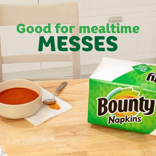 Bounty Quilted Napkins - 1-Ply, White, 12.1" x 12" - 200 Count (Pack of 2)