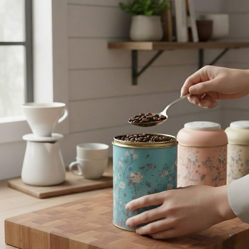 Maria Roma 7-Piece Kitchen Bread Box & Canister Set - Vintage Rustic Design for Bread, Sugar, Coffee, Tea