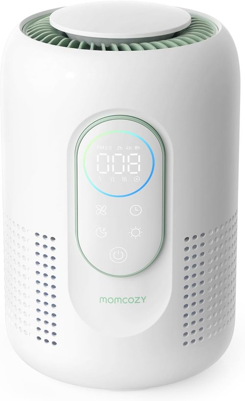 Momcozy Air Purifier - 4-in-1 HEPA Filter for Baby & Nursery | Quiet 21 dB Sleep Mode, Dimmable Night Light