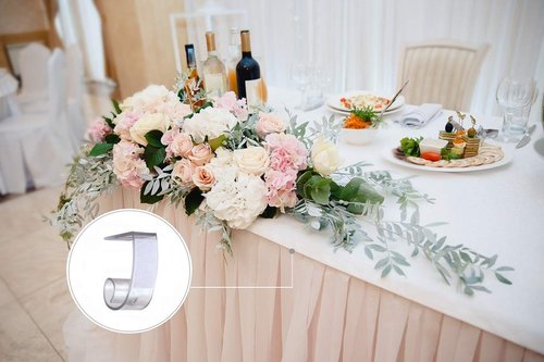 NAVADEAL Table Skirting Clips Tablecloth Clips for Table 1.5" - 1.8" with Hook | Pack of 50 | Great for Wedding Home Meeting Party Picnic Patio Banquet Indoor Outdoor Events