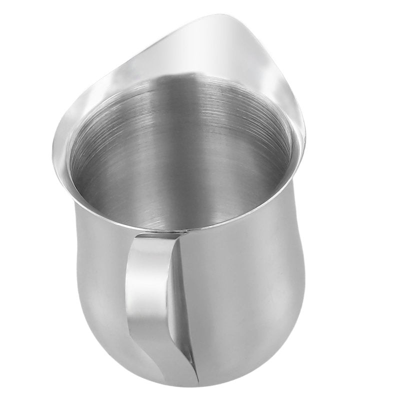 KEILEOHO 6 PCS 5oz Stainless Steel Bell Creamers, Small Creamer Pitcher, Coffee Creamer with Wide Mouth for Cream, Sauce, Milk, Coffee, Silver