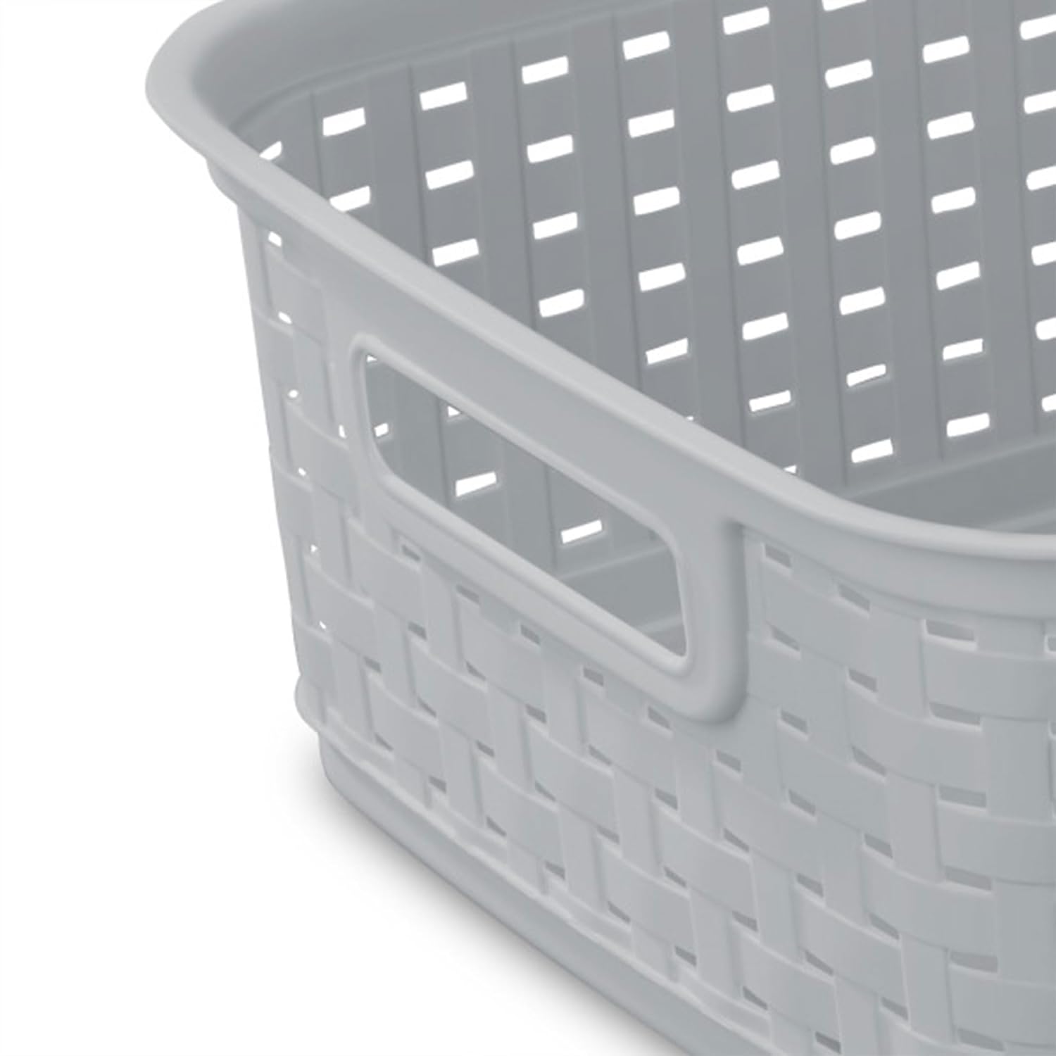 Sterilite Short Plastic Weave Storage Baskets - Perfect for Organizing Crafts & Jewelry | Gray, 6-Pack