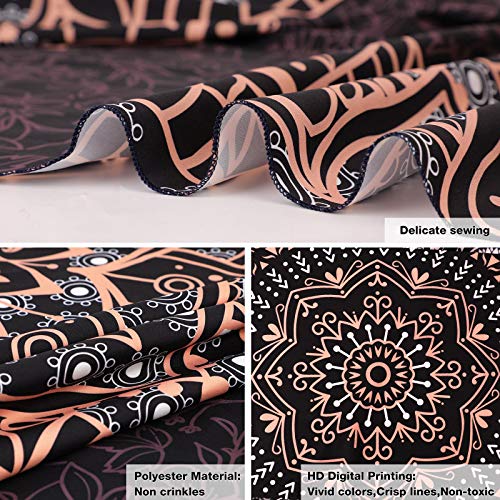 Black Mandala Tapestry Wall Hanging - Boho Psychedelic Room Decor