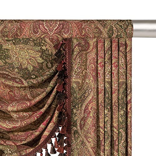 Loom and Mill Jacquard Waterfall Valance 39"W x 45"L Gradient Red - Vintage Elegance