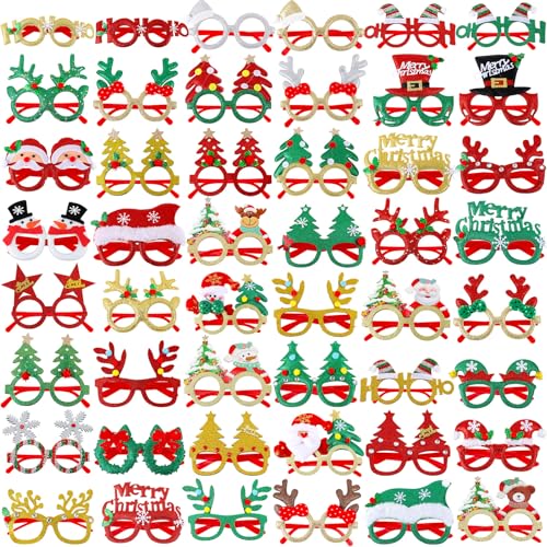 Vinsot 48 Pcs Operation Christmas Glasses Bulk Holiday Photo
