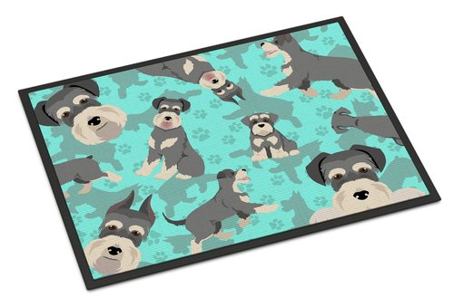 Caroline's Treasures MLM1018JMAT Schnauzer Doormat 24x36 Front Door Mat Indoor Outdoor Rugs for Entryway, Non Slip Washable Low Pile, 24H X 36W