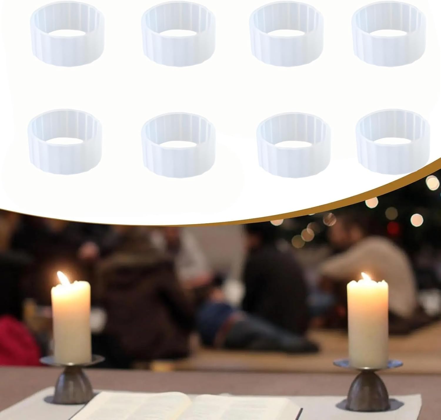 Rubber Candle Hugger | 12 Pcs Taper Candle Grips - Keep Candles Upright and Secure