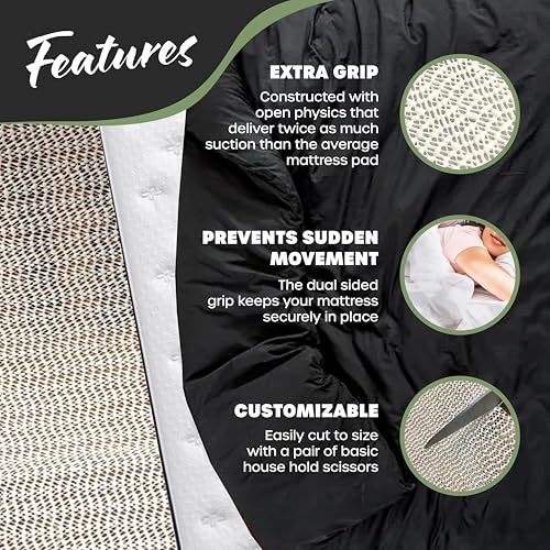 Twin Non-Slip Mattress Gripper Pad (72" x 36") - Anti-Slip PVC Foam