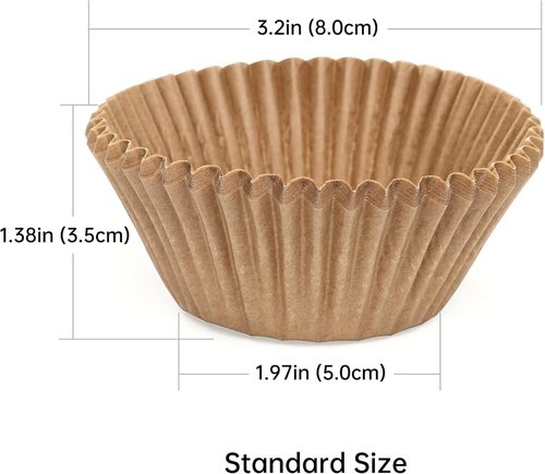 Bake Choice Non-Stick Cupcake Liners - 600 Pcs Greaseproof Muffin Papers for Parties & Weddings