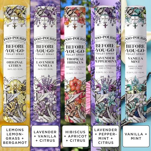 Toilet Odor Eliminator Spray, Travel Size Bathroom Deodorizer 5-Pack