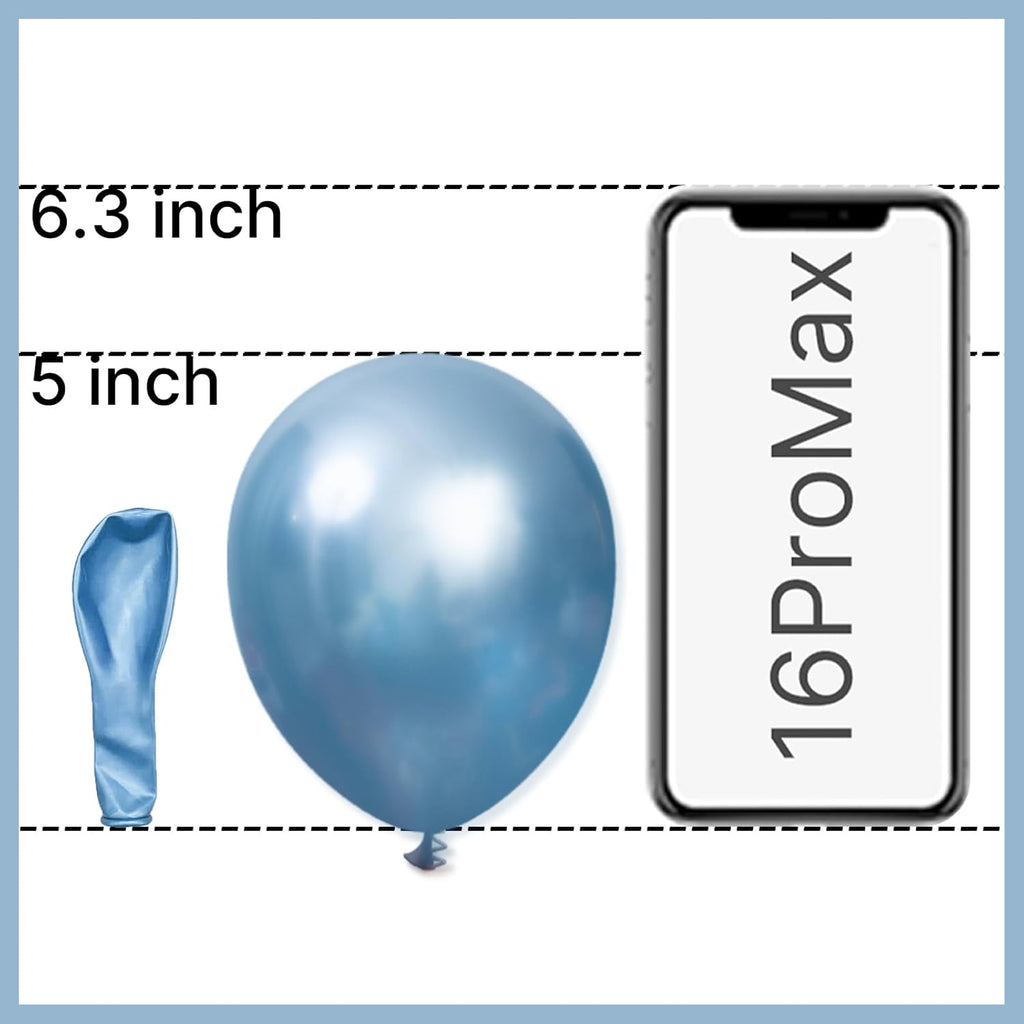 PartyWoo Metallic Light Blue Balloons - 50 Pcs 5-Inch Mini Balloons for Graduation, Baby Shower & Parties