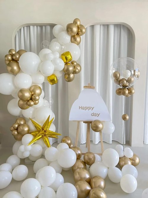 FOTIOMRG 120pcs White Balloons - Premium 5-Inch Latex Party Balloons for Weddings & Celebrations