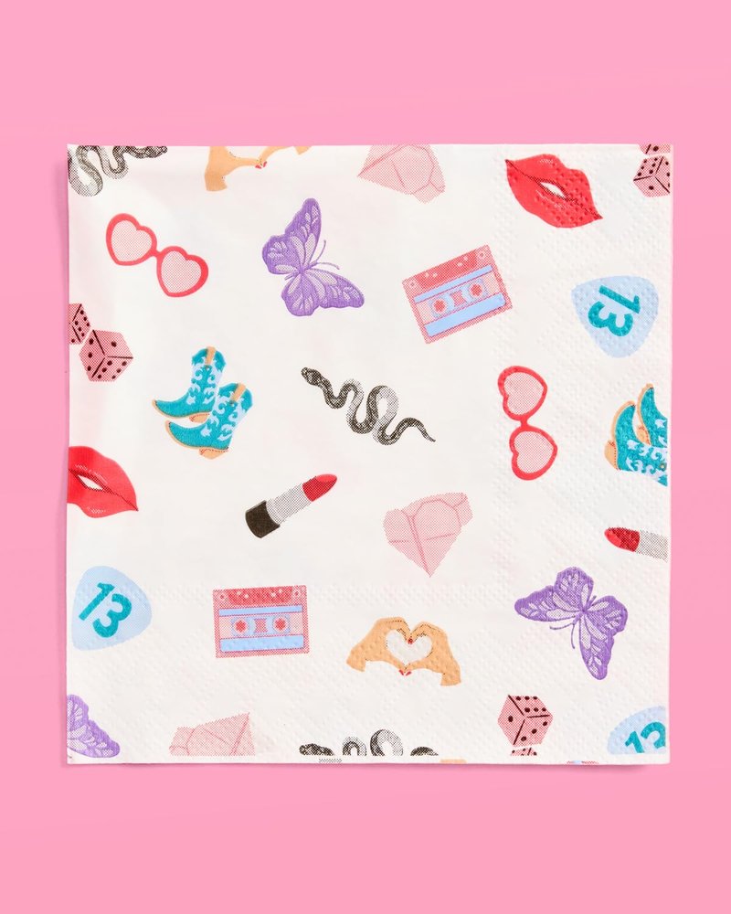 xo, Fetti Party Icon Paper Napkins | 3-ply 25 pcs | Concert Party Tableware, Bachelorette Decorations, Birthday Tablescape, Bridesmaid Dinner Supplies, Pop Singer
