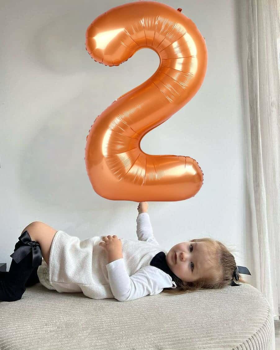 Orange 4 Balloon - 40 Inch Number 4 Party Decoration | Large Orange Balloon for Celebrations