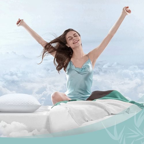 Rainmr Body Pillow Shredded Memory Foam & Cooling Double Case Cover Huggable Pillows 20x54 inches (White, 20x54in Body Pillow(Thicker Inner))