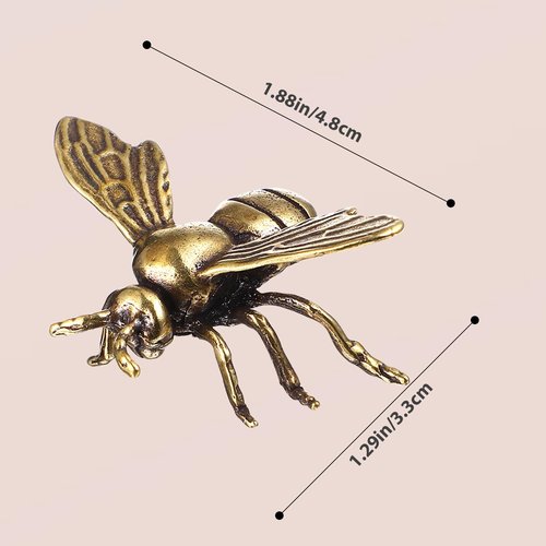 Gold Bee Figurines by [Brand Name] - Elegant Brass Insect Statues for Home Décor | 3-Piece Set