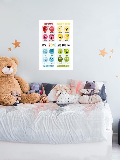 ARBOMG Children's Emotional Charts | Mental Health Posters for Classroom - 16x24 Unframed Calm Down Corner Decor