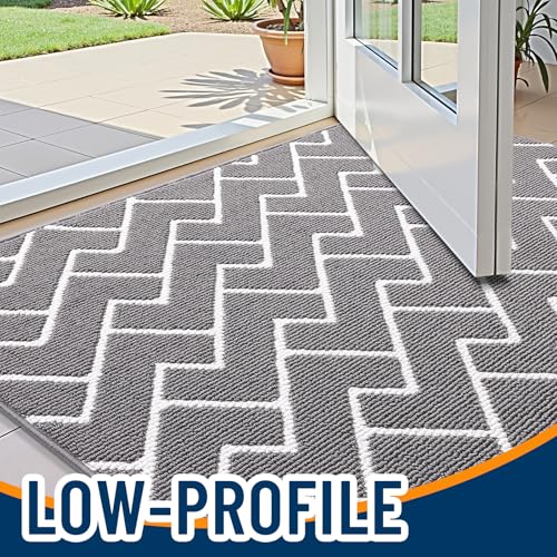 Non-Slip Indoor Door Mat - Washable Low-Profile Entryway Rug, 32x20 Inch