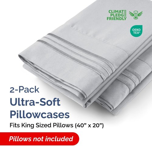 King Pillow Cases by [Brand Name] - Ultra Soft Hotel Quality Covers | Wrinkle-Free, Stain & Fade Resistant - 2 Piece Set in Steel Blue