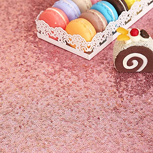 Eternal Beauty Fuchsia Pink 60x120 Inch Sequin Tablecloth — Rectangular Table Cover for Weddings & Parties