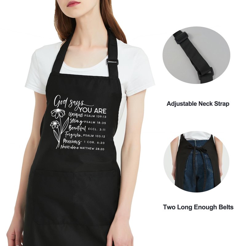 OzosKeiw Cooking Aprons for Women with Pockets Funny, Cute Womens Kitchen Apron for Baking, Cooking Gifts for Mom Mothers Day Baker Chef Wife Christmas Thanksgiving Birthday