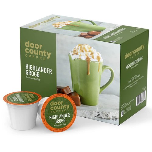 Door County Coffee Highlander Grogg Ground Coffee - 60 Count Single Serve Cups | Medium Roast, 100% Specialty Arabica