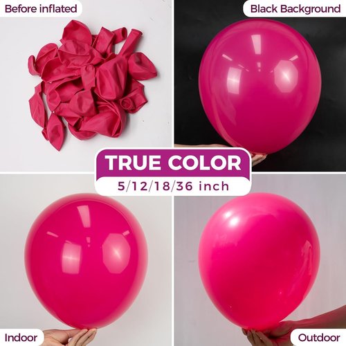 Bezente Hot Pink Latex Party Balloons - 150 Pack of 5-Inch Matte Helium Balloons for Celebrations