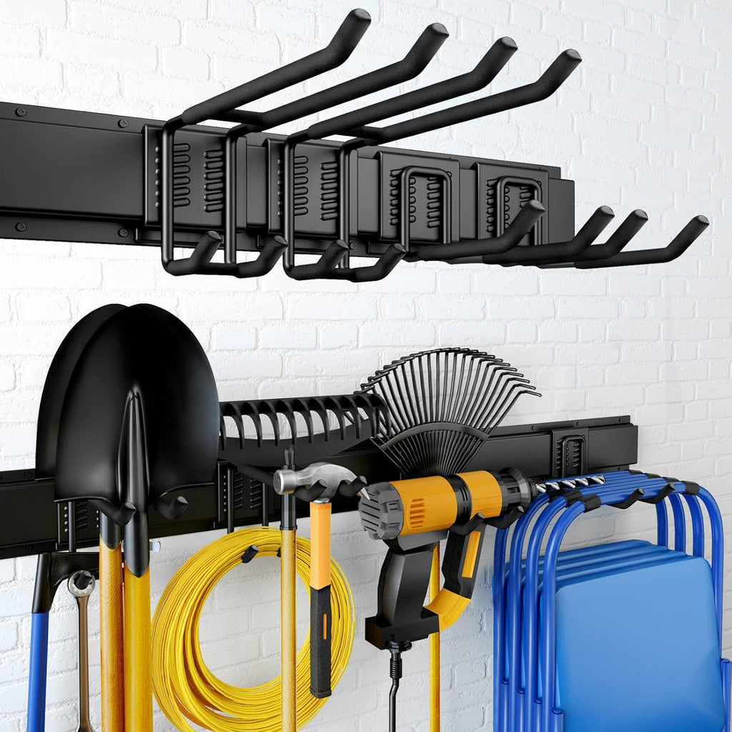 UUP Garage Storage Organizer - 32 Inches Wall Mount Tool Rack with Adjustable Metal Hooks | Heavy Duty 300lbs Capacity