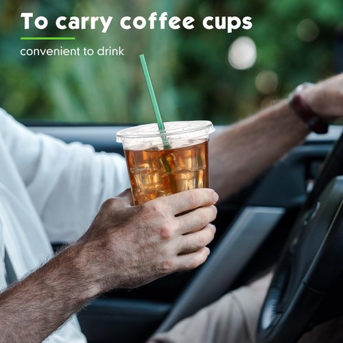 Baderke 25 Sets Clear Plastic Cups with Lids and Straws Disposable Plastic Iced Coffee Cups for Cold Beverage Juice Smoothie Coffee and Party Catering (16 oz)