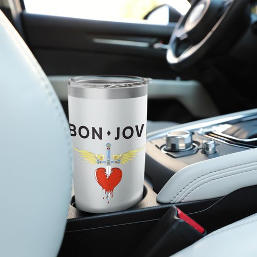 Official Bon Jovi Heart Dagger Stainless Steel Insulated Tumbler