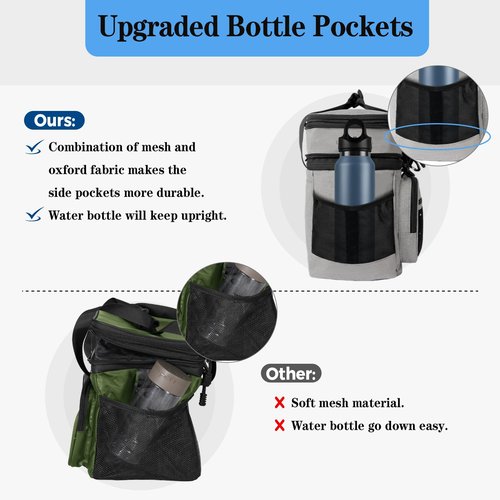 Lunch Box Cooler Bag - Tactical Insulated Lunchbox for Men - Large Lunch Pail Kit for Adults Work Outdoor Shifts Trips Grey 16L