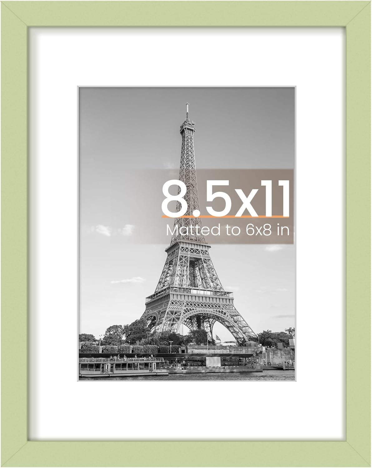 Upsimples 8.5x11 Picture Frame - Versatile Display for 6x8 or 8.5x11 Photos - Green, 1 Pack