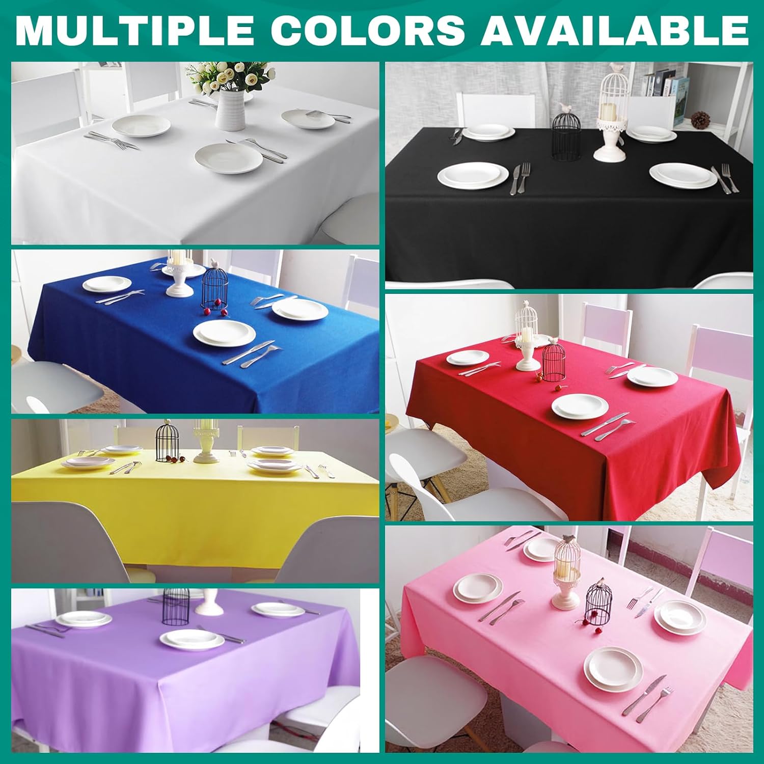 RowinsyDD Disposable Black Plastic Table Cloths - 20 Pack, 54 x 108 Inches for Parties & Events
