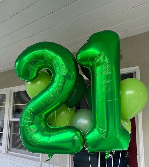 Green Number 21 Balloon - 40 Inch 21st Birthday Decoration for Men & Women | St. Patrick's Day Party Supplies