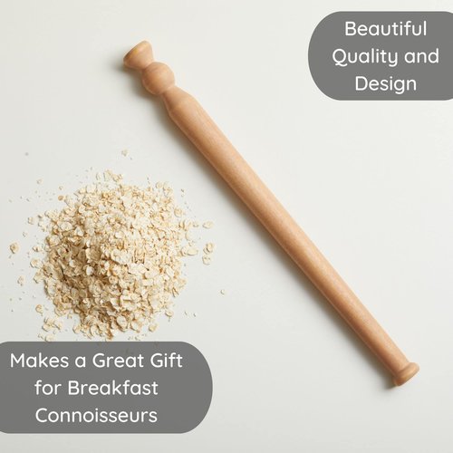Muldale Scottish Porridge Spurtle – 11.5" Wooden Oatmeal Stirring Spoon – Traditional Spurdle Kitchen Tool – Natural Beechwood Cooking Stick for Creamy Porridge